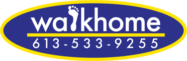 WalkhomeLogo Walkhome Logo with phone number 613-533-9255